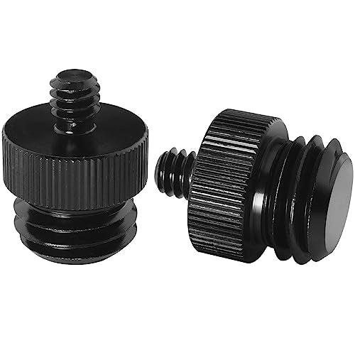 1/4Inch Male to 5/8Inch Male Threaded Tripod Screw Adapter LUORNG 2PCS 1/4 to 5/8-11 Double Sided Standard Mounting Thread Converter for Camera Cage Mount,Black - size: 1/4Inch to 5/8Inch