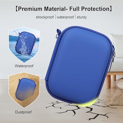 Elonbo Carrying Case for Canon PowerShot ELPH 360 HS A/ 360 HS/ 360/ IXY 650 Digital Camera, Canon PowerShot ELPH 330/190/160/115/130/110 Camera Hard Travel Bag, Mesh Pocket fits Battery Cable, Blue - color: Blue
