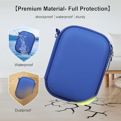 Elonbo Carrying Case for Canon PowerShot ELPH 360 HS A/ 360 HS/ 360/ IXY 650 Digital Camera, Canon PowerShot ELPH 330/190/160/115/130/110 Camera Hard Travel Bag, Mesh Pocket fits Battery Cable, Blue - color: Blue