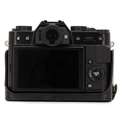 MegaGear Ever Ready Leather Camera Half Case and Strap Compatible with Fujifilm X-T30, X-T20, X-T10 - color: Black