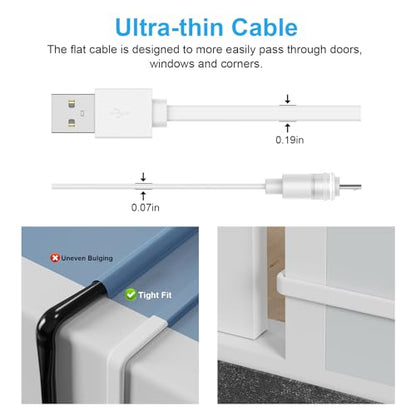 Newding Power Cable Compatible with Simplisafe Outdoor Security Camera, All Weather Conditions Continuously Charge, IP65 Weatherproof Interface, 25FT Charging Cord White