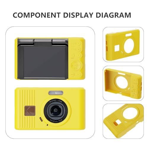 Case for Kodak PIXPRO C1 accessories,Soft Silicone Protective Case,Comes with 2 Screen Protectors and 1 Wrist Strap - Yellow - color: Yellow