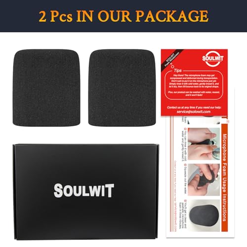 SOULWIT 2Pcs Pop Filter for AKG C414 XLII/XLS Microphone - Black | Mic Cover for AKG Pro Audio C414 XL(II/S) Condenser Microphones