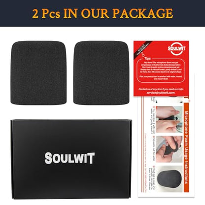SOULWIT 2Pcs Pop Filter for AKG C414 XLII/XLS Microphone - Black | Mic Cover for AKG Pro Audio C414 XL(II/S) Condenser Microphones