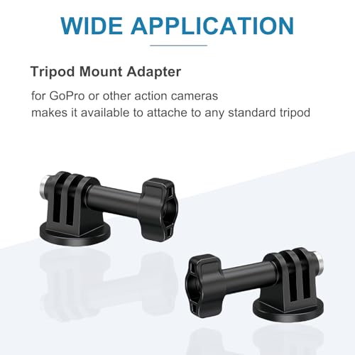 Tripod Mount Adapter 1/4" Screw for Gopro Hero 12/11/10/9/8/7/6, DJI OSMO AKASO Insta360 Action Camera, Fits for Tripod Selfie Stick Monopod and DSLR Camera Flash - 1 Pack