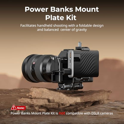 SMALLRIG Power Banks Mount Plate Kit, Power Bank Holder with Double Quick Release Plate for Arca-Swiss, Aluminum Alloy Adjustable Powerbank Mount Plate for Mirrorless Camera and Power Banks - 4695 - style: Power Bank Holder
