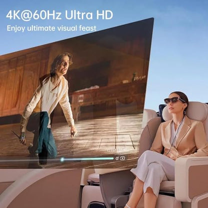 USB C to AR Glasses with Charging Adapter Enables Multi-Screen Enhanced 3D 4K@60Hz PD 100W Compatible for iPhone 15/16 Viture/Rokid/Xreal AR Glasses (Dual USB C) - style: Dual USB C