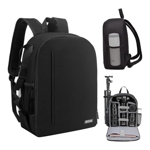 CADeN Camera Backpack Bag Professional for DSLR/SLR Mirrorless Camera Waterproof, Camera Case Compatible for Sony Canon Nikon - color: Black, style: 2.0 Small