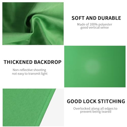 7ftx10ft Movable Green Background Stand with Pulley, for Studio Video Shooting, Keying, Special Effects Production, Stage Background, Portrait Shooting, Live Streaming, Party Setting