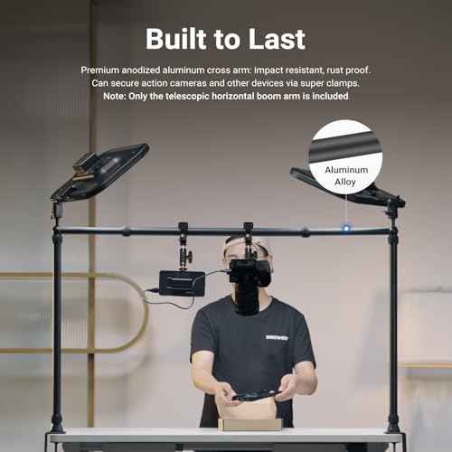 NEEWER 2.8-4.9ft Horizontal Boom Arm Only for NEEWER NK002 & NK003 Overhead Desk Camera Mount Rig Webcam Stand, Telescopic Crossarm for Phone Holder LED Light Video Recording Streaming, NK009