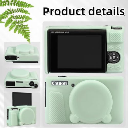 Camera Case for Canon PowerShot SX740/ SX730 Digital Camera,SX740 HS Case, Soft Silicone Protective Case Removable Lens Cover,Comes with 2 Screen Protectors and 1 Wrist Strap. (Green Jelly) - color: Green Jelly