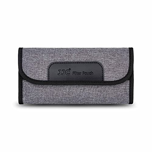 JJC 4-Pocket Lens Filter Pouch Case for Circular Filter Up to 58mm (37mm 40.5mm 49mm 52mm 55mm), Dustproof Lens Filter Wallet Bag with Padded Elastic Interior for ND UV CPL Filter - size: For 4 x Filters up to 58mm