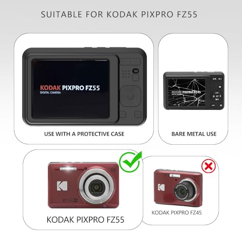 Case for KODAK PIXPRO FZ55 Case, Soft Silicone for KODAK PIXPRO FZ55 - Anti-Scratch Slim Fit Lightweight Protective - Black - color: Black