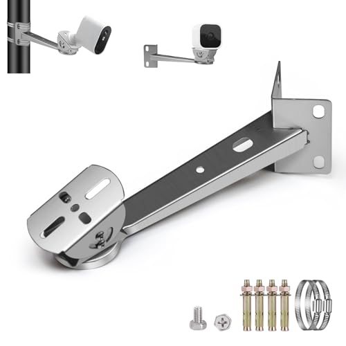 ZT-NET Security Camera Corner Pole Mounting Bracket Stainless Steel | Mount with Extension Arm for Surveillance Systems Compatible with CCTV IP Cameras Indoor and Outdoor (Not Included Camera)