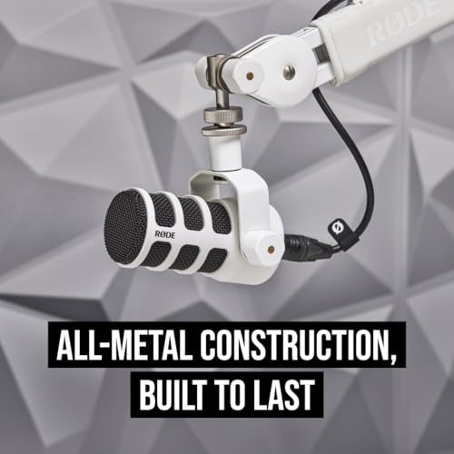 RØDE PodMic USB Dynamic Broadcast Microphone with XLR and USB Connectivity for Podcasting, Streaming and Content Creation (White) - color: PodMic USB White