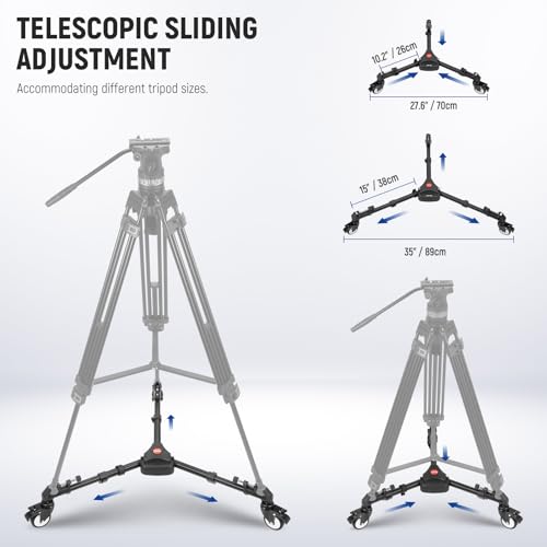 NEEWER Photography Tripod Dolly, Heavy Duty 50lbs Capacity Tripod Wheels with 3" Rubber Wheels for DSLR Cameras Camcorder Photo Video Lighting - style: NW-600 with 3" Wheels