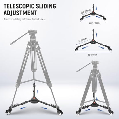 NEEWER Photography Tripod Dolly, Heavy Duty 50lbs Capacity Tripod Wheels with 3" Rubber Wheels for DSLR Cameras Camcorder Photo Video Lighting - style: NW-600 with 3" Wheels