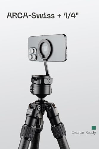 FANAUE MS-05 Dual Magnetic Ring Cell Phone Holder – Ultra Slim Foldable Design with 1/4” Screw & Dovetail Clip Tripod Mount – for iPhone 16 15 14 13 Pro Max Plus – Gym Magnetic Phone Holder