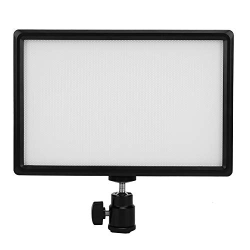 LED Video Light, Fill Light Panel with Bright Natural Soft Illumination Stable Color Temperature, LCD Display for Brightness Color Temperature Adjustment, Compatible with