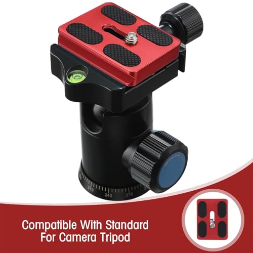 Frienda 2 Pieces Metal Quick Release Plate with 1/4''-20 Camera Screw Tripod Mount Plate Fits Standard for DSLR Camera Tripod Ball Head(Pu50,Black and Red) - color: Black and Red, style: PU50