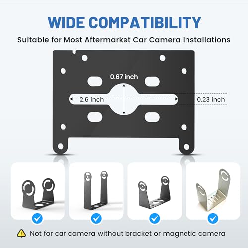 EWAY Backup Camera Bracket Adapter for Furrion RV Pre-Wired Mount, Rear View Reversing Cam Mounting Cover Plate Kit w/Power Pigtail Wire for 5th Wheel Travel Trailer Camper Pre-Installed Bracket