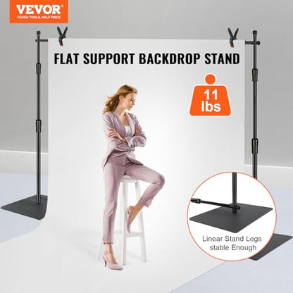 VEVOR 10ft x10ft Pipe and Drape Kit, Heavy Duty Backdrop Stand with Carbon Steel Base, Adjustable Backdrop Support with 2 Clamps and A Carry Bag for Wedding, Party, Event, Photography and Exhibition - size: 10 x 10 ft