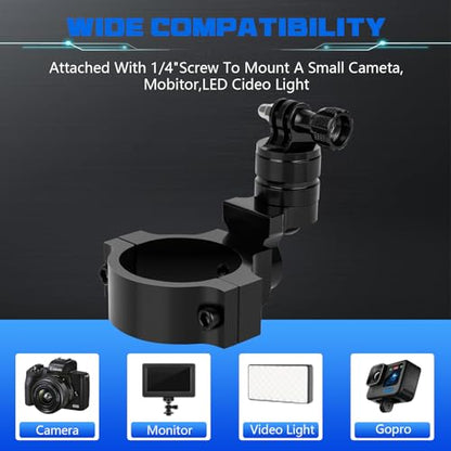 Chelhead Camera Mount Holder UTV ATV, Universal Fits 1'' 1.5'' 1.75'' 2'' Tube Camera Mount Clamp Compatible with oPro Hero, SJ, DJL, Insta360 - style: For Camera