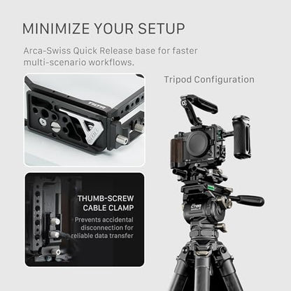 Tilta Full Camera Cage Compatible with Nikon ZR | Modular Full or Half Cage | ARCA Bottom Plate, Cable Clamp | Cold Shoe Receiver, M3, 1/4"-20 and 3/8"-16 Mounting Points | Black - size: Full Cage