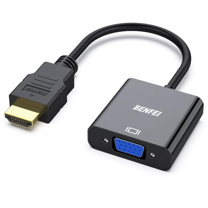 BENFEI HDMI to VGA, Gold-Plated Adapter (Male to Female) for Computer, Desktop, Laptop, PC, Monitor, Projector, HDTV, Chromebook, Raspberry Pi, Roku, Xbox and More - Black - style: 1 Pack