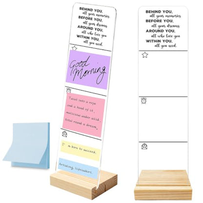 Monitor Memo Board with Removable Wooden Base Acrylic Portable Sticky Note Holder, Within You All You Need Sign Office Desk Desk Set Sticky Notes 100 Sheets - color: Within You