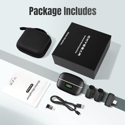 Mini Wireless Lavalier Microphone for iPhone/Android/PC with USB-C Plug, 3-Level Noise Reduction, 30H Battery Life with Charging Case, AI Voice Changer Microphone, Tiny Mics for Vlogging & Podcast