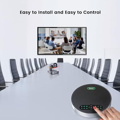 All-in-One PTZ 4K 12X Optical Zoom Video Conference Room Camera System with Bluetooth Speakerphone 2 Expansion Mics HDMI 78° Wide View Angle Lens Works with Zoom Webex for Large Meeting Room - style: 4K; 12X Zoom/HDMI; 2 EX MICS; All-in-one; After-sales e
