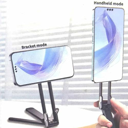 Magnetic Phone Tripod - Aluminum Foldable Stand, Adjustable Stable Mount, Lightweight Durable Holder | Smartphone Tripod for Desk Home Outdoor Video Calls Filming Content Creation Entertainment - color: Black