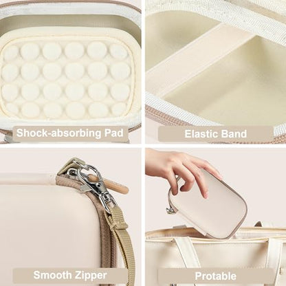 Leayjeen Hard EVA Camera Case Compatible with Canon PowerShot ELPH/IXUS, Kodak Pixpro FZ55/FZ45, Nikon Coolpix, Small Digital Camera, Shockproof Protective Camera Bag with Hand Strap-White(Case Only) - color: White