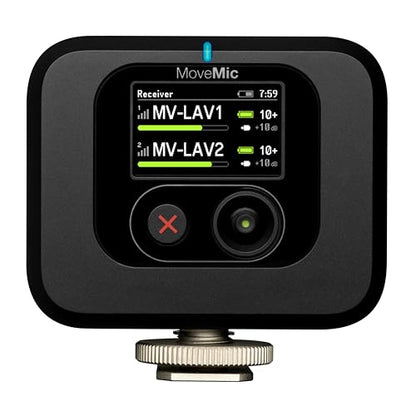 Shure MoveMic Two Kit, Pro Wireless Lavalier Microphones with Camera Receiver for DSLR, iPhone, Android, Mac, PC, 24-Hour Charge (MV-Two-KIT-Z7) - style: Two Channel Kit