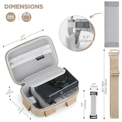 TAAOKA Digital Camera Case, Protective & Lightweight Camera Case with 3 Carrying Ways, Waterproof & Shockproof Small Camera Bag for PowerShot/Sony DSCW800/DSCW830 - Beige - color: Beige, style: Style1