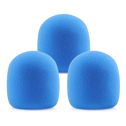 LEFXMOPHY SM58 Pop Filter，Mic Foam Replacement for Shure SM58 SM48 Microphone Windscreen, Sky Blue Noise-cancellation Windsock Cover 3-pack - color: SKY BLUE