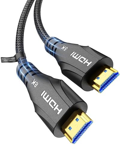 Cratree 8K HDMI Cable 13FT - HDMI 48Gbps High Speed HDMI Cord Gaming,8K 60Hz 4K 120Hz 144Hz eARC HDCP RTX 3090 Compatible with UHD TV/PS4/PS5/SoundBar - size: 13FT