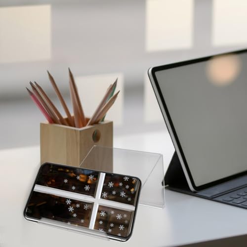 POPETPOP Acrylic Phone Stand for Desk Telephone Stand for Desk and Office Phone Organizer Transparent Desktop Holder for Landline Cellphones Space Saving Riser 7.48 X 5.51 X 3.93 in