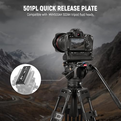 Neewer 2 Pack 501PL Tripod Fluid Head Quick Release Plate, Camera Mounting Plate with 1/4" 3/8" Screws, Anti Off Pin for GM001 GM002 GM006 Fluid Heads, QR5 - style: QR5/2 Pack