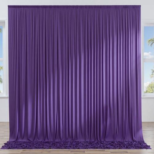 10ft x 10ft Wrinkle Free Purple Backdrop Curtain for Parties, Polyester Backdrop Drapes Panels 2 Panels 5x10ft for Photography Background Wedding Birthday Baby Shower Mermaid Party - color: Purple, size: 10ftx10ft