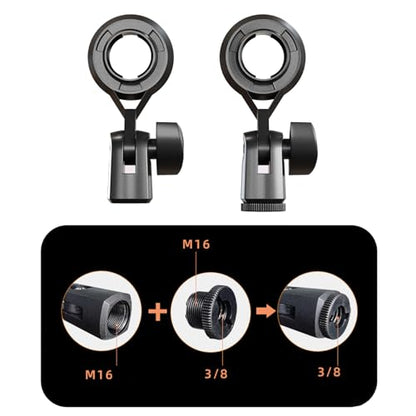 Metal Microphone Clip Microphone Shock Mount Bracket Holder Simple Stand Accessories Use Flexible Angled Desktop Condenser Mic Stand - color: With conversion B