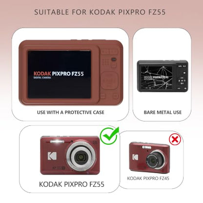 Case for KODAK PIXPRO FZ55 Case, Soft Silicone Sleeve for KODAK PIXPRO FZ55 - Anti-Scratch Slim Fit Lightweight Protective Cover - Brown - color: Brown