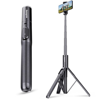 Sensyne 68" Phone Tripod & Selfie Stick, Lightweight All in One Phone Tripod Integrated with Wireless Remote Compatible with All Cell Phones for Selfie/Video Recording/Photo/Live Stream/Vlog（Black） - size: 68in