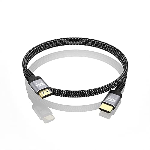 Soonsoonic 4K HDMI Cables 3Ft | 18Gbps Ultra High Speed HDMI 2.0 Cable & 4K@60Hz HDR ARC HDCP2.2 Ethernet-Braided HDMI Cord | for UHD TV Monitor Laptop Xbox PS4/PS5 ect (0.9m) - size: 3FT