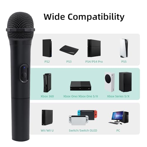 Mcbazel 2 Pack Wireless USB Gaming Microphone Compatible with Xbox Series X/S, PS5, Switch OLED, NS Switch/Switch2, PC, PS4, PS3, PS2, Xbox One X/S, Xbox One, Xbox 360, Wii - size: 2 Pack