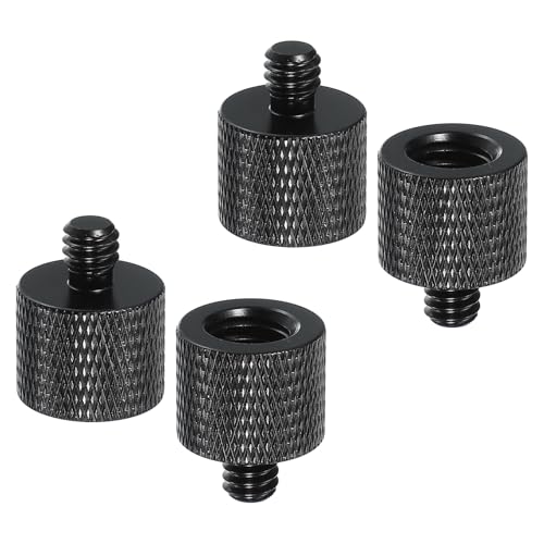 PATIKIL Tripod Screw Adapter 1/4 Male to 3/8 Female, 4 Pcs Tripod Nut Connectors Camera Mount Screw Camera Double Head Converter for Microphone Holder Magic Arms Accessories, 20 mm - size: 1/4 Male to 3/8 Female,20 mm
