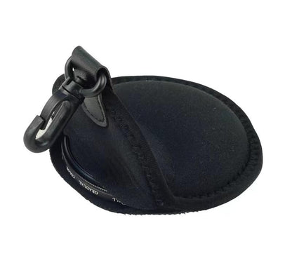 2 Pack Lens Filter Pouch Mini Storage Bag Sleeve Protective Case with Keychain Hook 2 Pockets For Camera CPL MC UV ND 25mm-77mm 43mm 46mm 49mm 52mm 55mm 58mm 62mm 67mm, Black