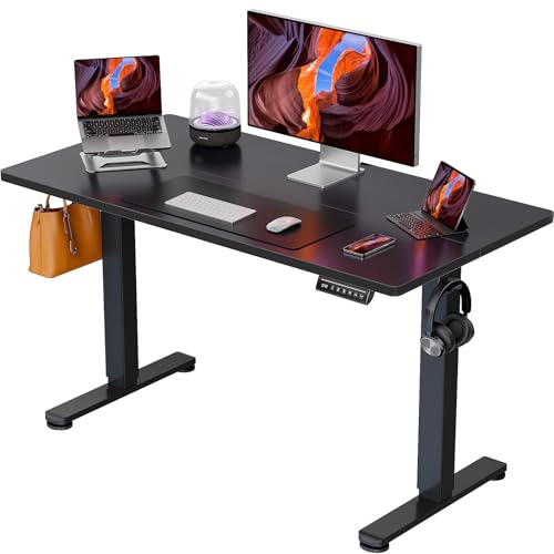 ErGear Height Adjustable Electric Standing Desk, 44 x 24 Inches Sit Stand up Desk, Memory Computer Home Office Desk, Black - color: Black, size: 43.3 X 23.6 Inches
