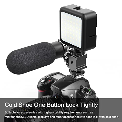 Triple Cold Shoe Mount Adapter, Cold Shoe Adapter Extension Bracket,Cold Shoe Mount Adapter with 1/4"-20 & 3/8"-16 Threads, Hot Shoe Mount for Camera DSLR Mirrorless Camcorder Mic LED Light Monitor